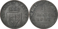 German States 4 Pfennig Coin, PRUSSIA, Friedrich Wilhelm IV, Berlin -