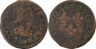 France Double Tournois Louis XIII, La Rochelle, Copper -