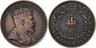 Newfounland 1 Cent Newfoundland, Edward VII, London, Bronze, KM:9 -