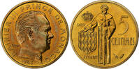 Monaco 5 Centimes Rainier III, MDP, série FDC, Cupro-Aluminium -