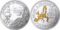 Belgium 10 Euro Albert II, Auguste Picard, Proof, Colorized, Brussels -
