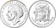 5 Dollars 1976 Franklin Mint Jamaica Norman W. Manley, Franklin Mint, PP, Silber, STGL STGL