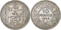 Tunisia 10 Francs Ahmad Pasha Bey, Paris, Silver, KM:255 -