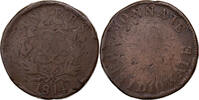 France 10 Centimes Louis XVIII, Obsidionale, Antwerp, Copper -