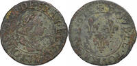 France Double Tournois Louis XIII, Nantes, Copper, CGKL:378 -