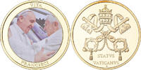 Vatican Medaille Vita Francisci, Copper-Nickel Gilt, Proof, Colorized -