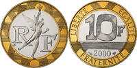 France 10 Francs Génie, MDP, Proof, Bi-Metallic -