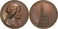 France Medaille Erwin of Steinbach, Strasburg cathedral, Bronze -