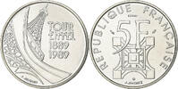 France 5 Francs Tour Eiffel, MDP, Pattern, Nickel Clad Copper-Nickel -