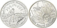 France 1 Franc Cinquantenaire du Débarquement, MDP, BU, Silver -