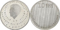 Netherlands 10 Euro Beatrix, Birth of Catharina Amalia, Utrecht, Silver -