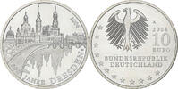 Germany 10 Euro 800 Years of Dresden, Berlin, Silver, KM:246 -