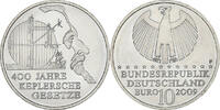 Germany 10 Euro Kepler's Laws, Stuttgart, Silver, KM:280 -