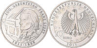 Germany 10 Euro Franz Liszt, Karlsruhe, Silver, KM:295 -