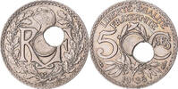 France 5 Centimes Lindauer, Paris, Off-center hole, Copper-nickel -