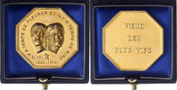 France Medaille Vœux les plus Vifs, MDP, Gilt Bronze -