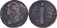 France 2 sols François Louis XVI, Toulouse, Métal de cloche -