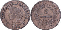 France 5 Centimes Cérès, Paris, Torch, Bronze -