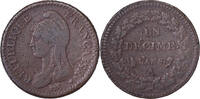 France 1 Décime Dupré, Paris, Copper, Gadoury:187 -