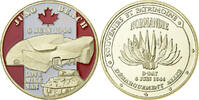 France Medaille Débarquement allié, Juno Beach, Iron, Colorized and gilded -