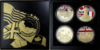 France 4 Medals set Débarquements de Normandie, Gilt Steel, Colored -