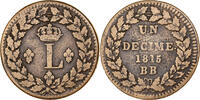 France 1 Décime Louis XVIII, Strasbourg, Bronze -