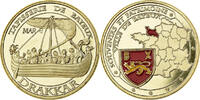 France Medaille Bayeux, tapisserie - drakkar, Gilt iron, Colourized -