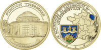 France Medaille Contrexéville, Station thermale, Gilt iron, Colourized -