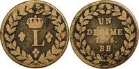 France 1 Décime Louis XVIII, Strasbourg, Bronze -