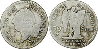 France 1791 / AN 3 Limoges Louis XVI, 30 sols François, Limoges, Silver VF(20-25)
