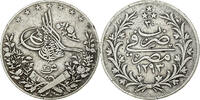 Egypt 20 Qirsh Abdul Hamid II, Heaton, Silver -