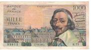 France 1000 Francs Richelieu, 1954-10-07, Fayette:42.8 -
