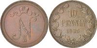 Finland 10 Pennia Coin, Nicholas II, Copper, KM:14 -