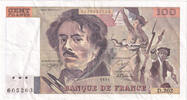 France 100 Francs Delacroix, D.202, Fayette:69bis.3c1 -