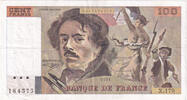 France 100 Francs Delacroix, X.170, Fayette:69bis.3a1 -