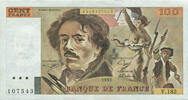 France 100 Francs Delacroix, V.182, Fayette:69bis.3b2 -