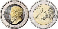 Greece 2 Euro Platon, Colourized, Athens, Bi-Metallic, KM:New -