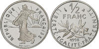 France 1/2 Franc Coin, Semeuse, Paris, Proof / BE, Nickel -