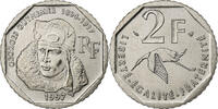 France 2 Francs Coin, Guynemer, Paris, FDC, Nickel, KM:1187 -
