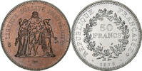 France 50 Francs Coin, Hercule, Paris, série FDC, Silver -