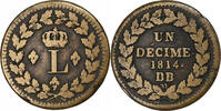 France Decime Louis XVIII, Strasbourg, Poids Lourd, Bronze -