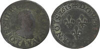 France Double Tournois Louis XIII, Paris, Copper, CGKL:386 -