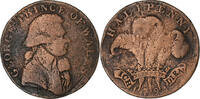 United Kingdom betaalpenning Halfpenny Token, George, Prince of Wales, Copper -