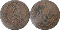 France Double Tournois Louis XIII, Lyon, Copper -