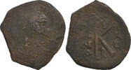 Half Follis Maurice Tiberius, Constantinople, Bronze -
