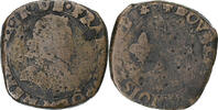 France Double Tournois Henri III, Toulouse, Copper -