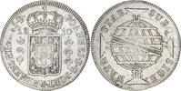 Brazil 960 Reis João VI, Bahia, Overstruck, Silver, KM:307.1 -