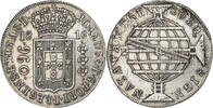 Brazil 960 Reis João VI, Rio de Janeiro, Overstruck, Silver -