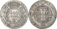 Brazil 960 Reis João VI, Rio de Janeiro, Overstruck, Silver -