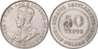 Straits Settlements 50 Cents George V, Bombay, Silver -